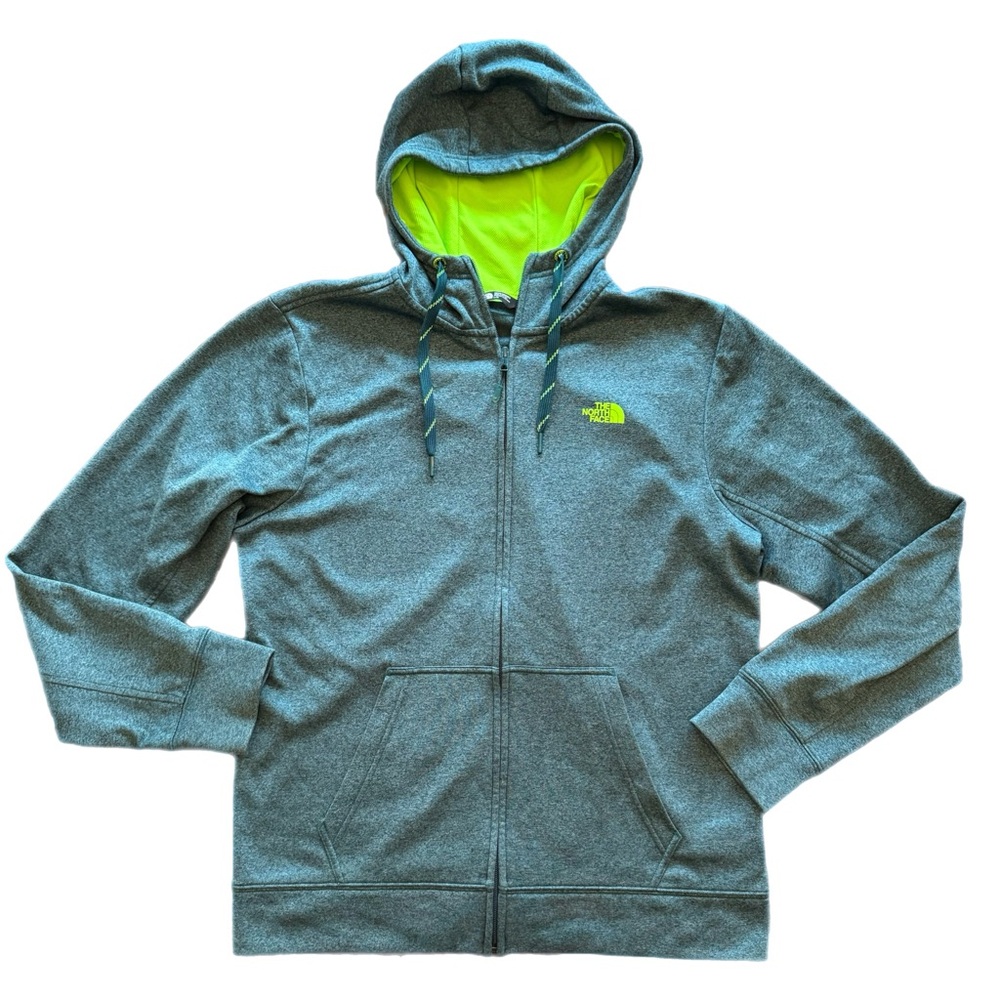 North Face SURGENT FULL ZIP HOODIE men’s size L Large teal green jacket